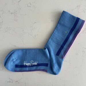 Happy Socks Est 2008 Sweden Crew Socks Colorful Stripes Blue - no sz/fabric tags